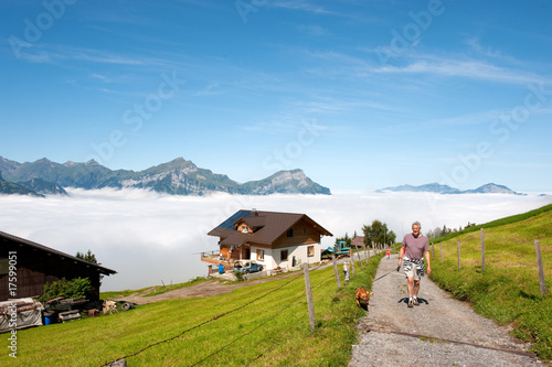 Switzerland walking in the mountains