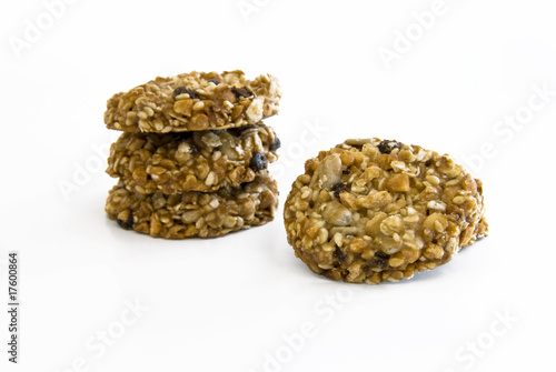 Healthy sesame, oat and chocolate cookies