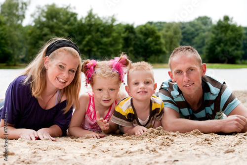 Family on the sand