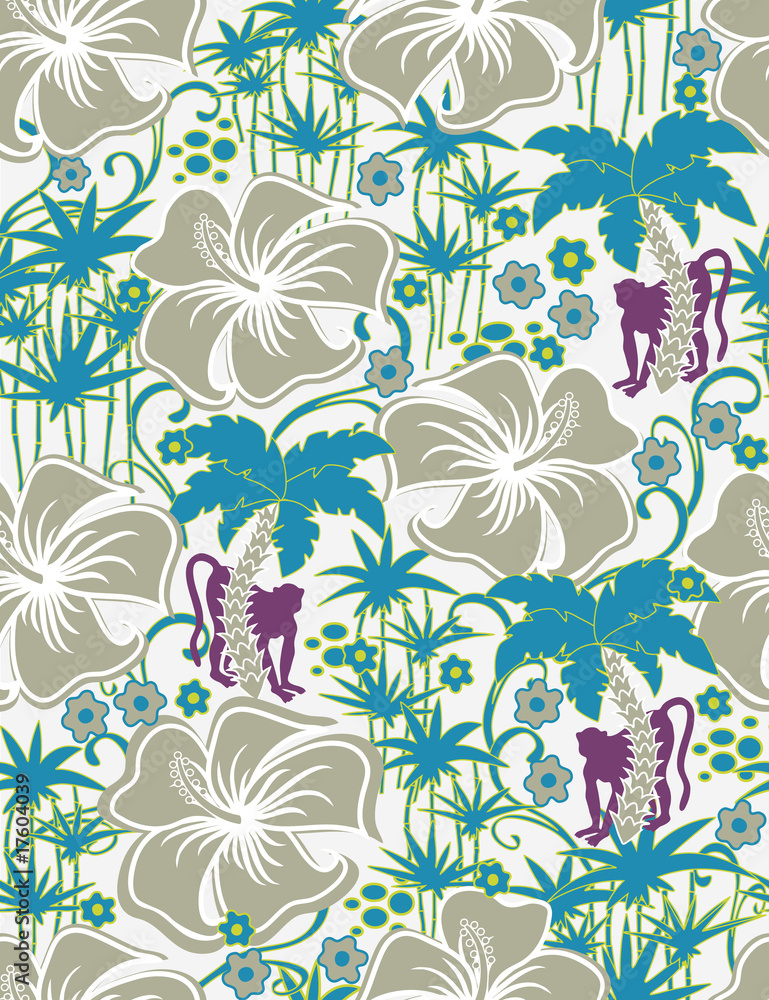 Obraz premium Retro botanical garden in seamless pattern