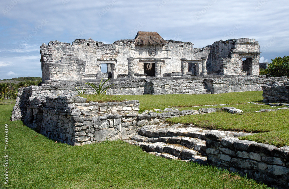 Mayan ancient ruin in archaeological site of Tulum, Mexico..