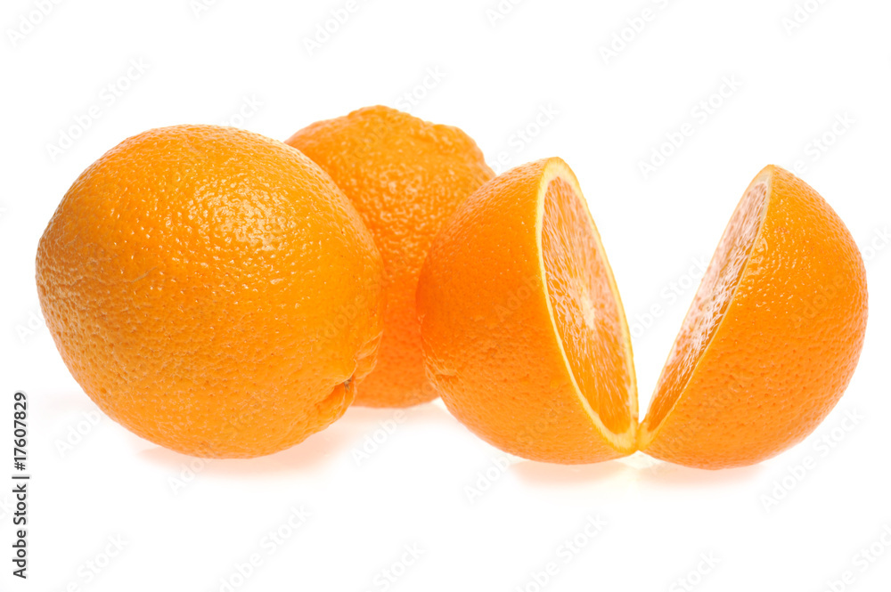 three oranges isolated on white three oranges isolated on white