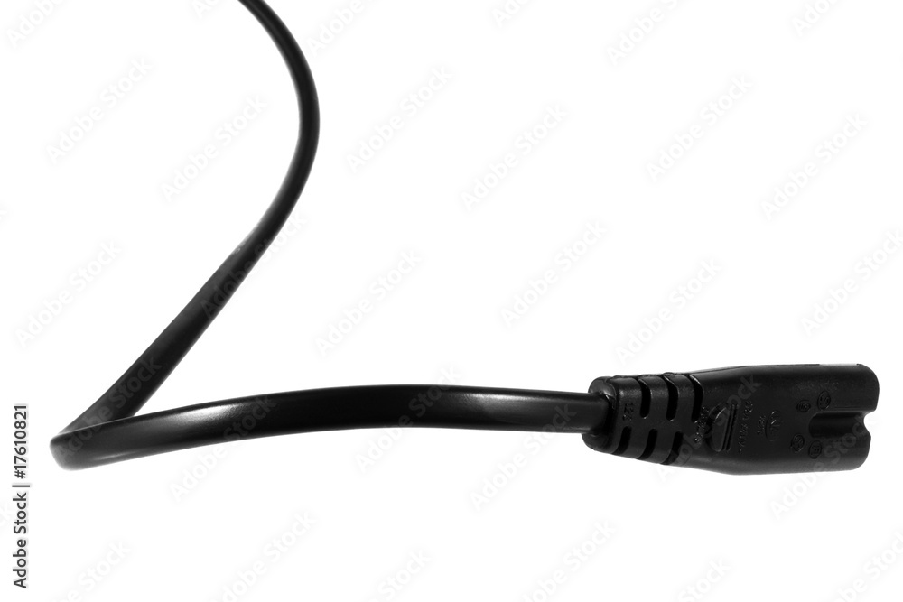 Plug of electricity on power cord isolated on white background Plug of electricity on power cord isolated on white background