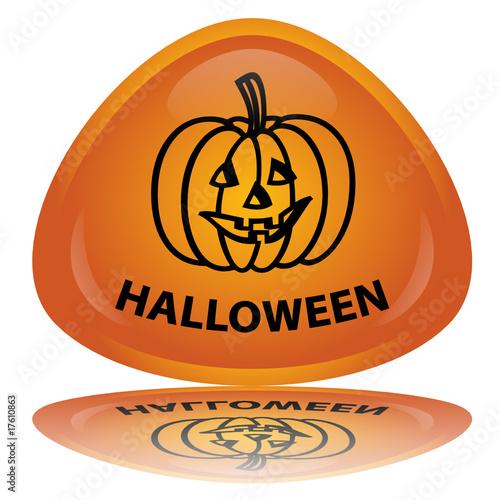 "Halloween" Button with Pumpkin