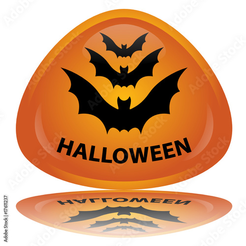 "Halloween" Button (with Bats)