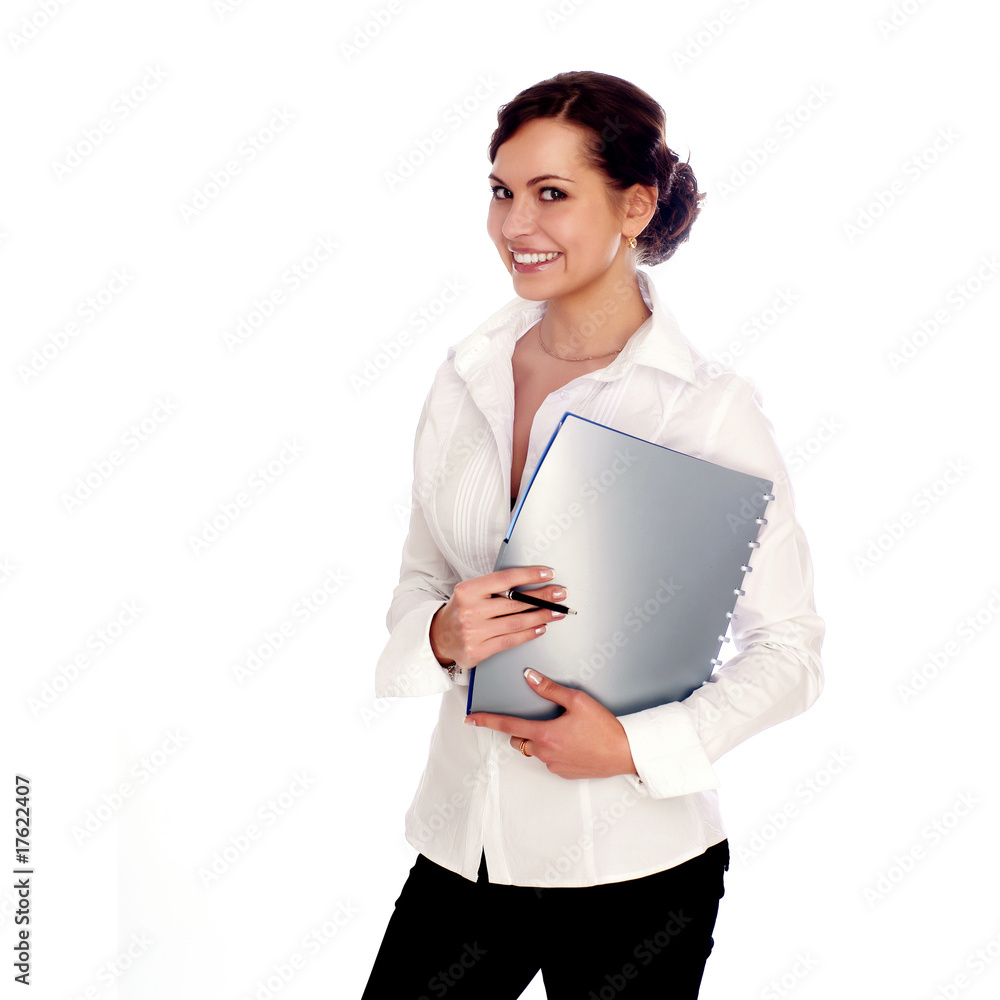 Confident Businesswoman On A White Background Confident Businesswoman On A White Background