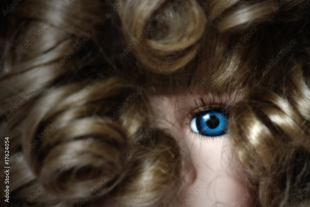 Naklejka premium Doll eye close up