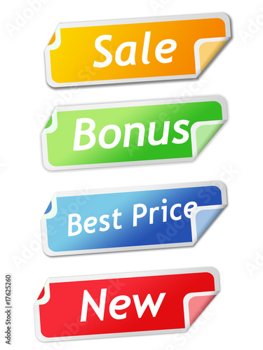 set of shopping  labels