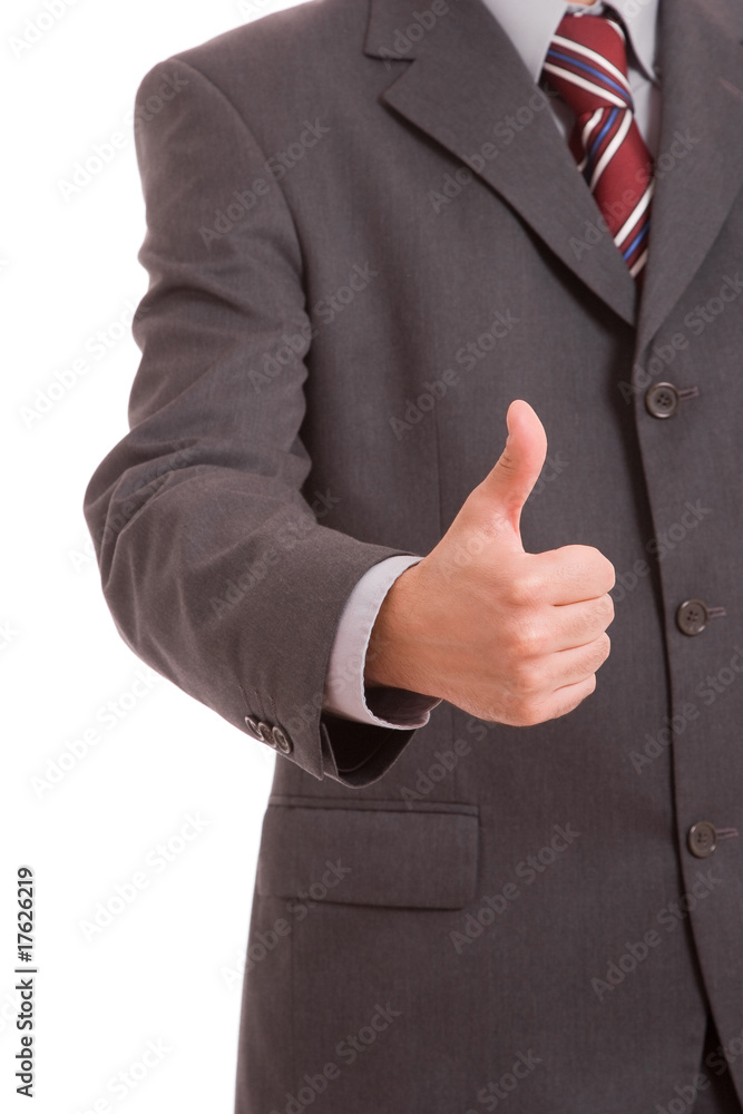 Business man showing thumb up Business man showing thumb up