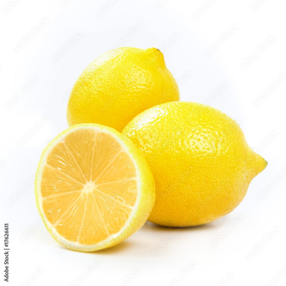 lemons isolated over white background