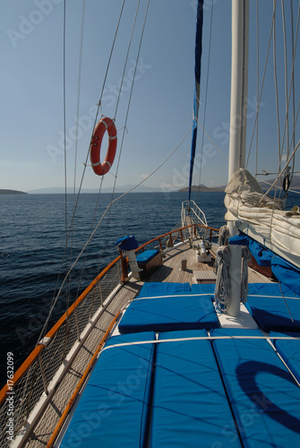 blue boat deck