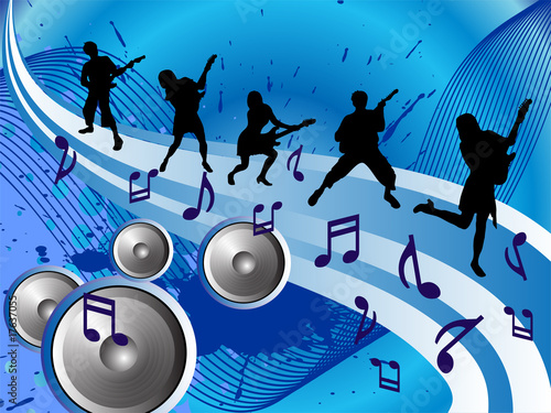 partystimmung mit e-gitarren spieler