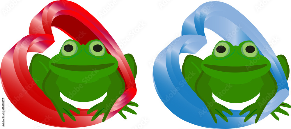 Obraz premium HEARTS AND FROGS