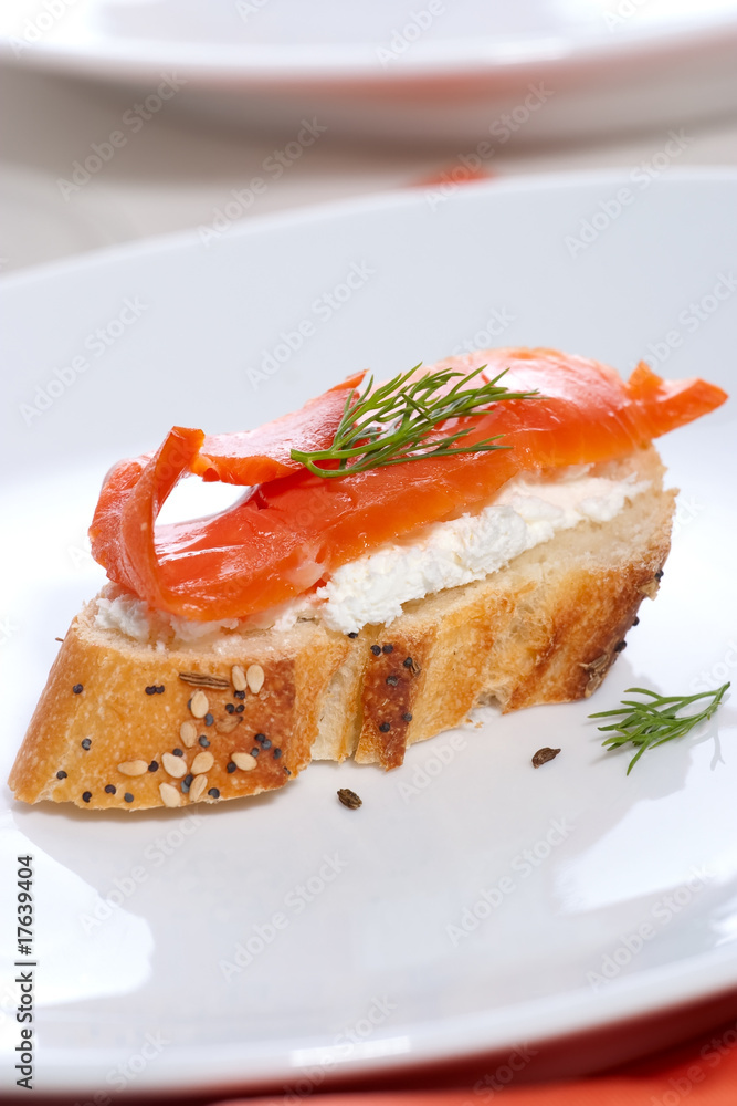 Salmon cheese canape Salmon cheese canape