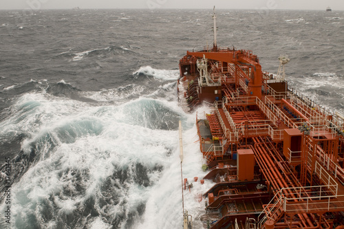 Tanker in heavy storm