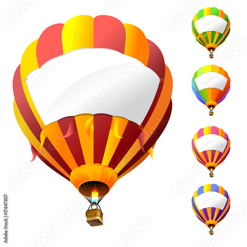 vector hot air balloons with banners