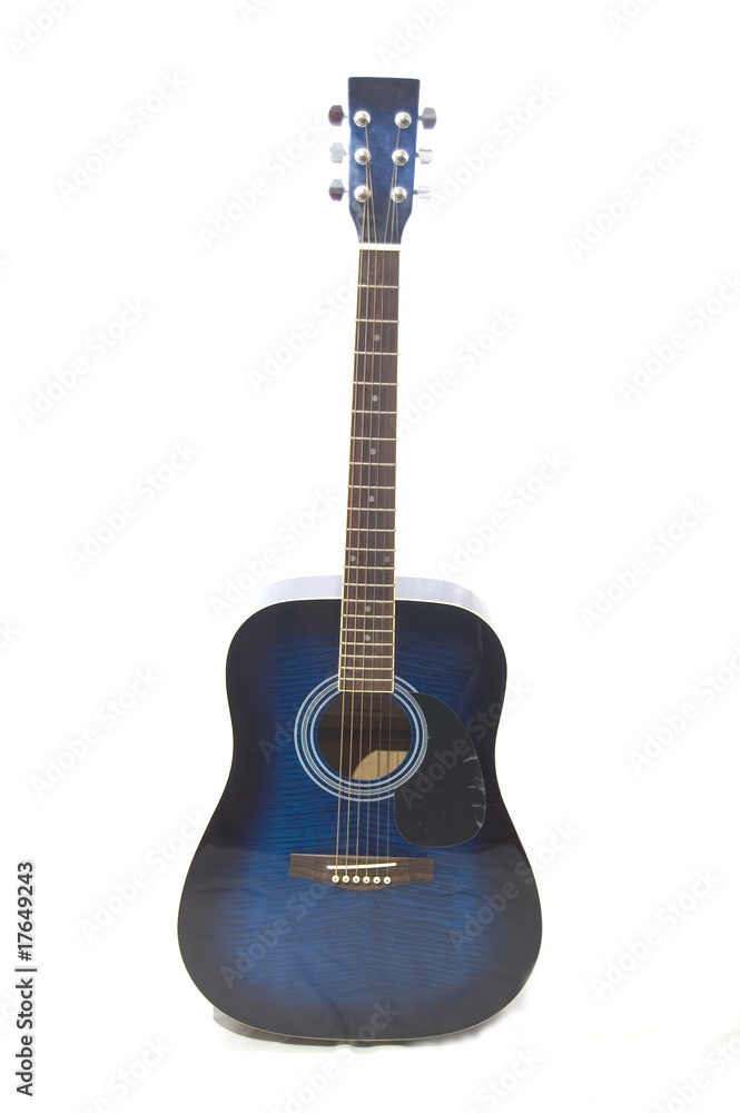 guitarra acústica azul