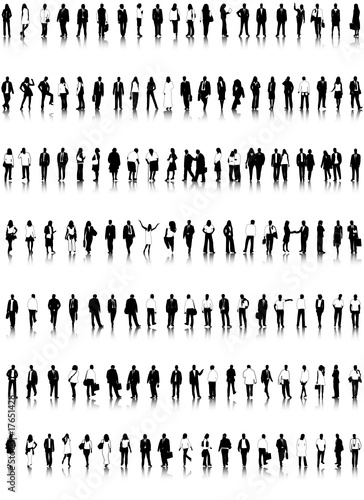 Illustration of business people silhouettes