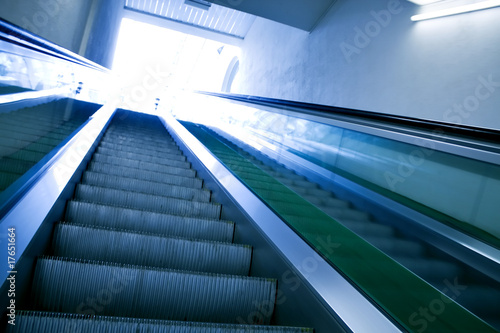 moving escalator  perspective view