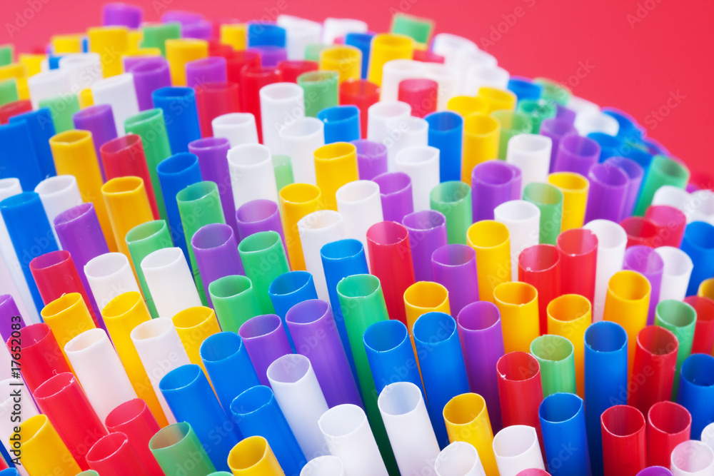 Colorful drinking straws background Colorful drinking straws background
