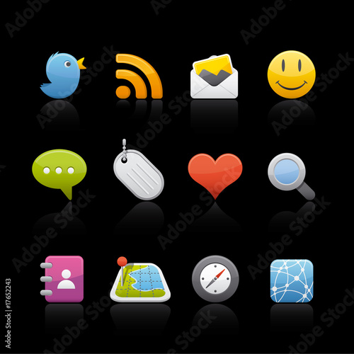 Icon Set in Black - Social Media