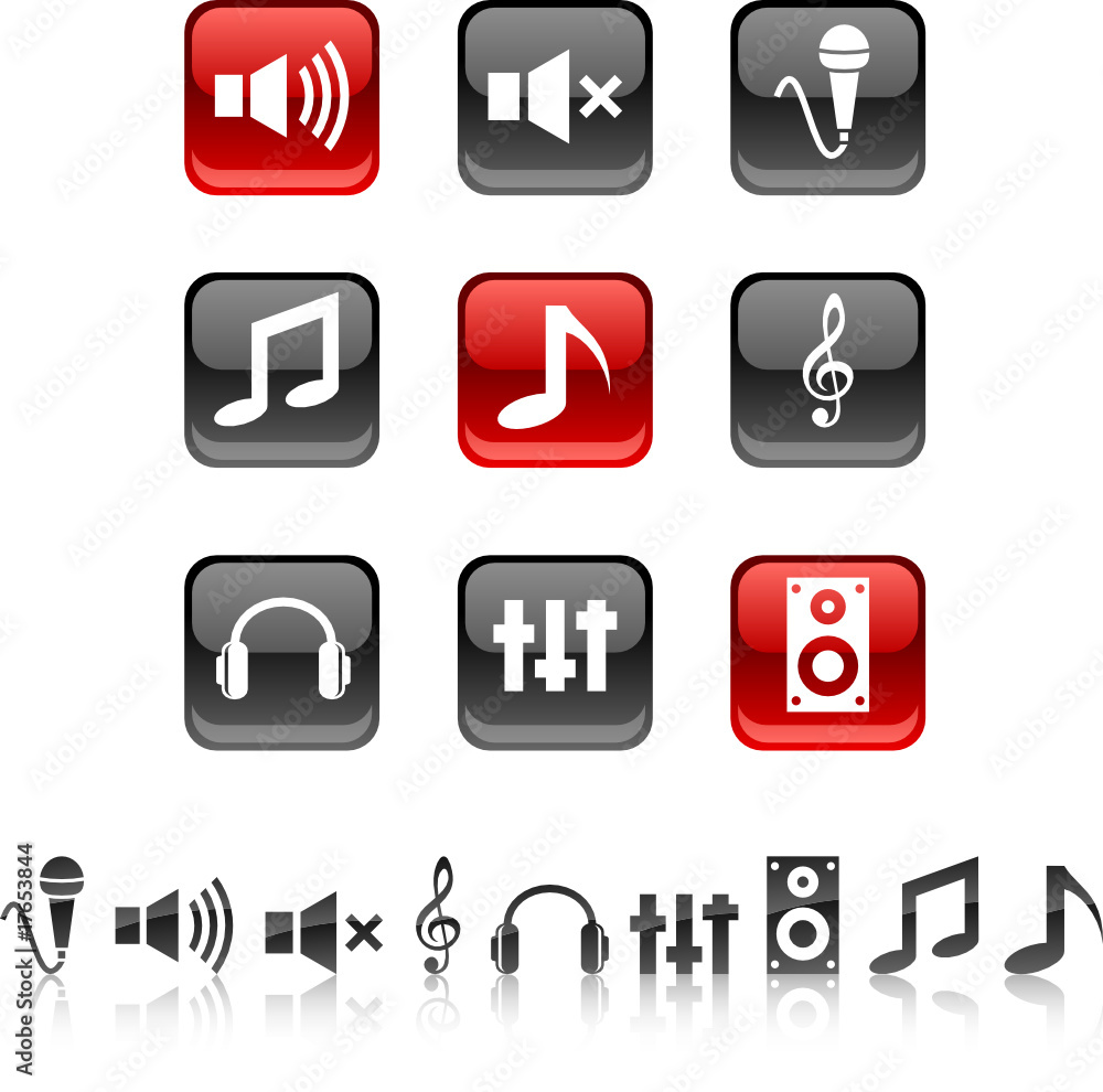 Audio icon set. Vector illustration Audio icon set. Vector illustration