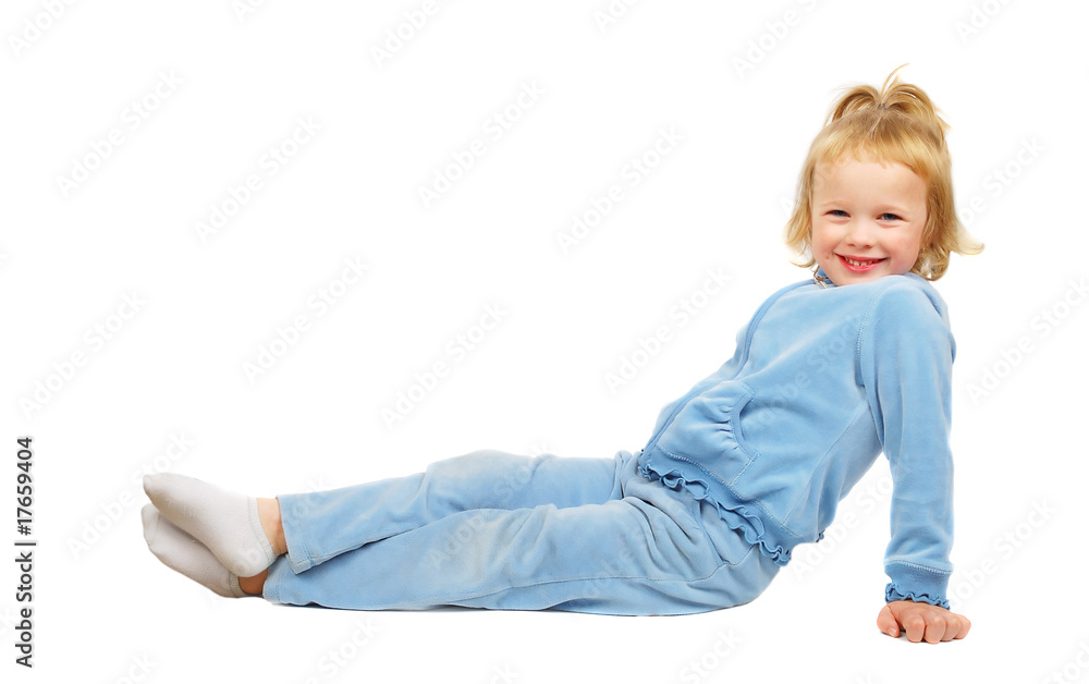 Hfppy little beutiful girl sitting on the floor. Hfppy little beutiful girl sitting on the floor.