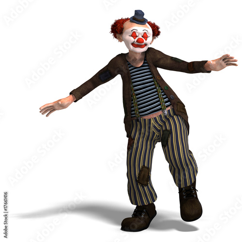 funny circus clown with lot of emotions photo