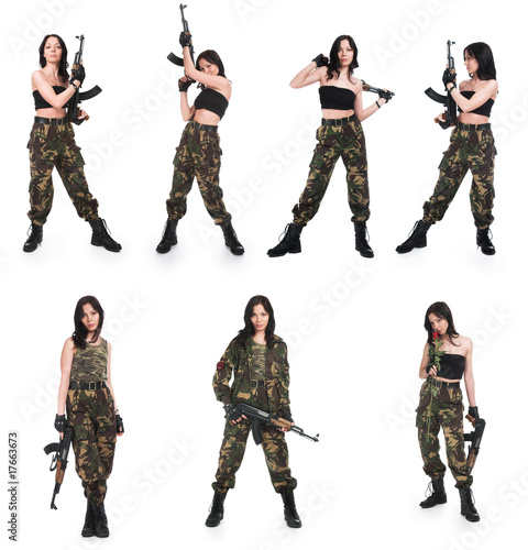 Fotografija The girl with rifle AK