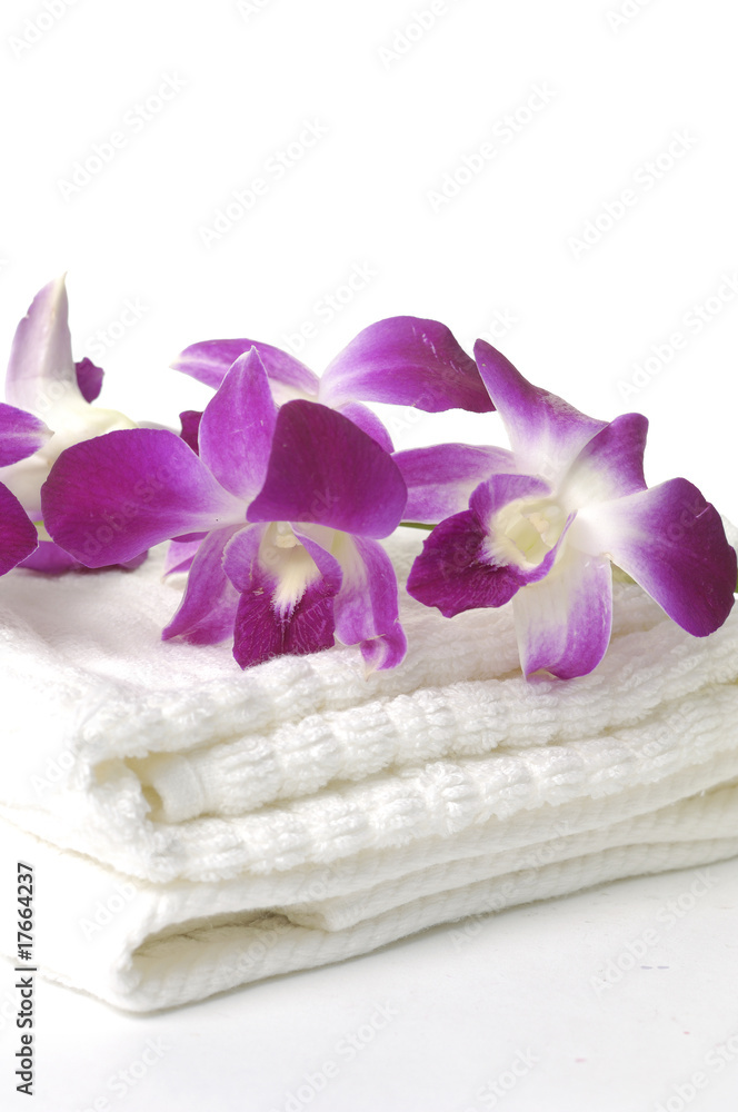 Beauty orchid and towel Beauty orchid and towel