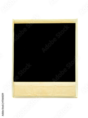 Old photo card, isolated over white.