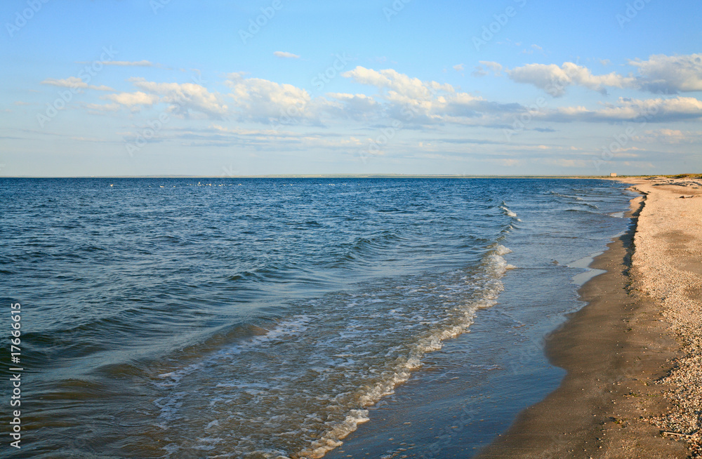 Summer sea sandy coastline