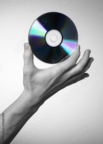 Photography main tenant un cd dvd cd-rom vierge