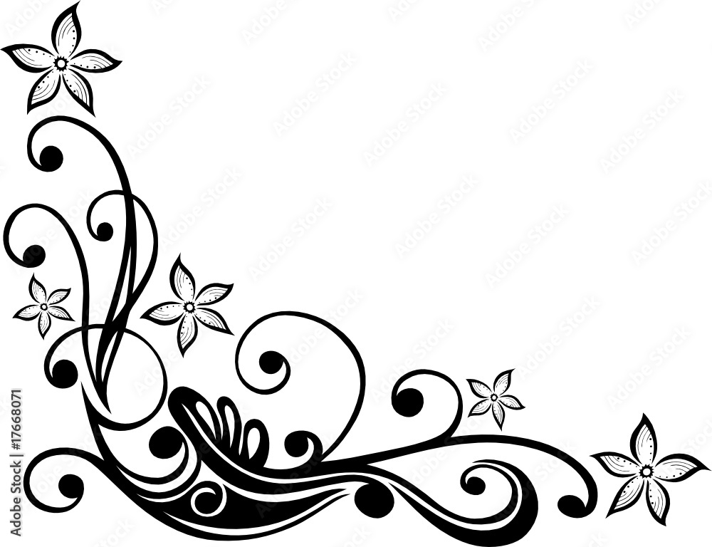 Blume, Blüte, Ranke, filigran, floral, ornamental Stock Vector | Adobe ...