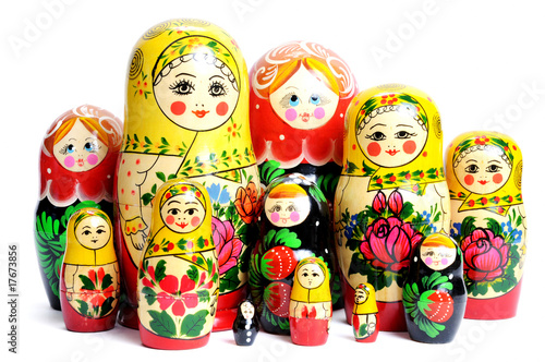 russian doll on the white