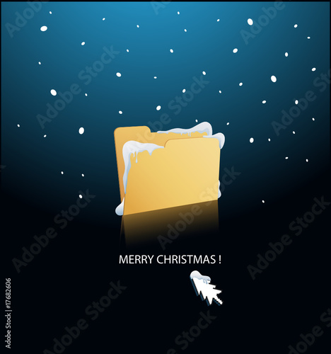 winter time- folder covered with snow - vector