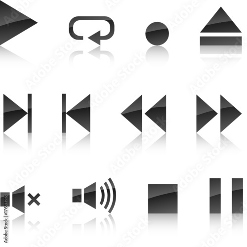 Player icon collection. Vector illustration.