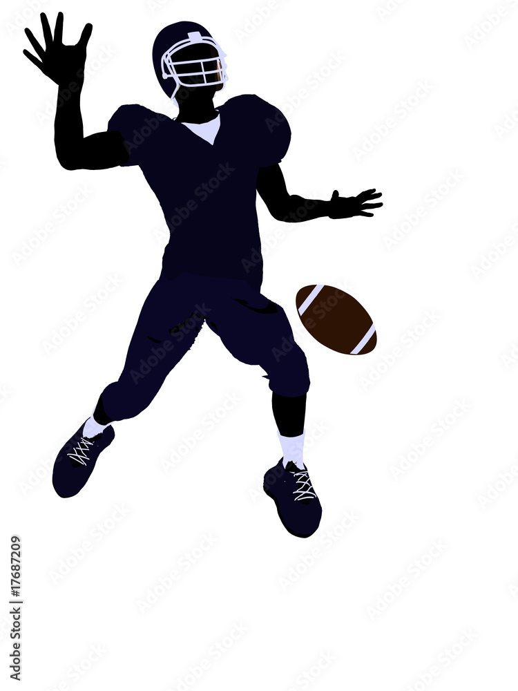 Obraz premium Male Football Player Illustration Silhouette