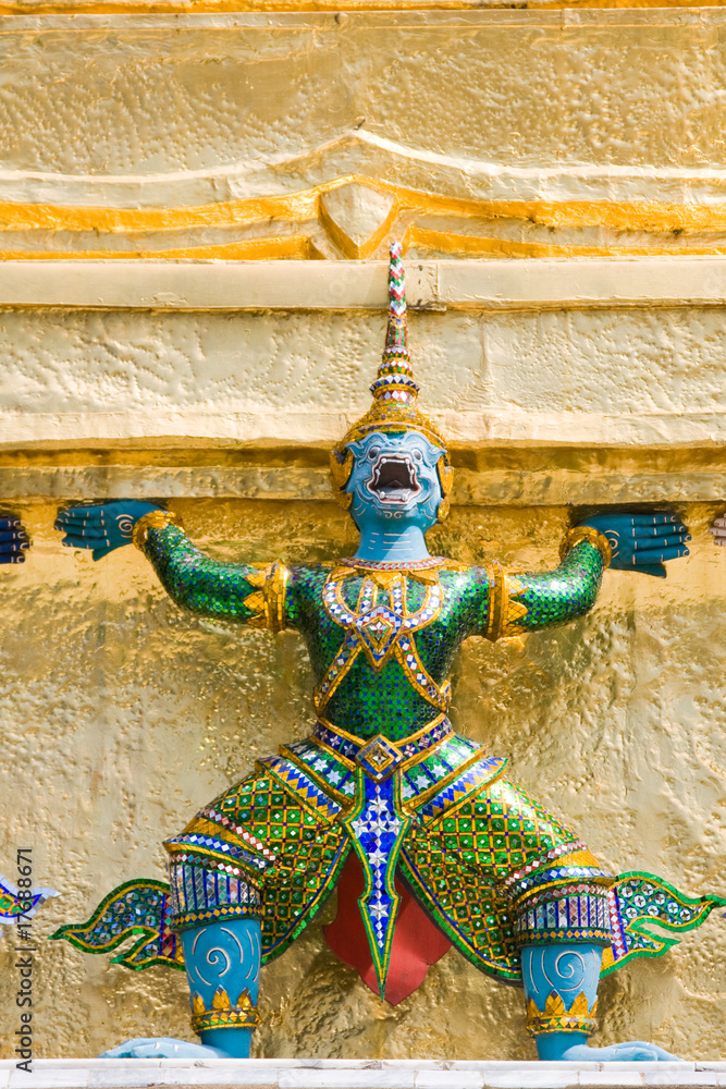 Traditional Thai sculpture in the Grand palace area in Bangkok