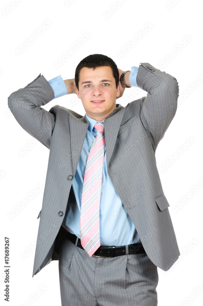 Cheerful businessman isolated on white background Cheerful businessman isolated on white background