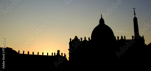 Canvas Print Rome - silhouette of st. Peters basilica in sunset