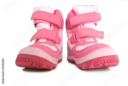 Pink kid's warm boots.