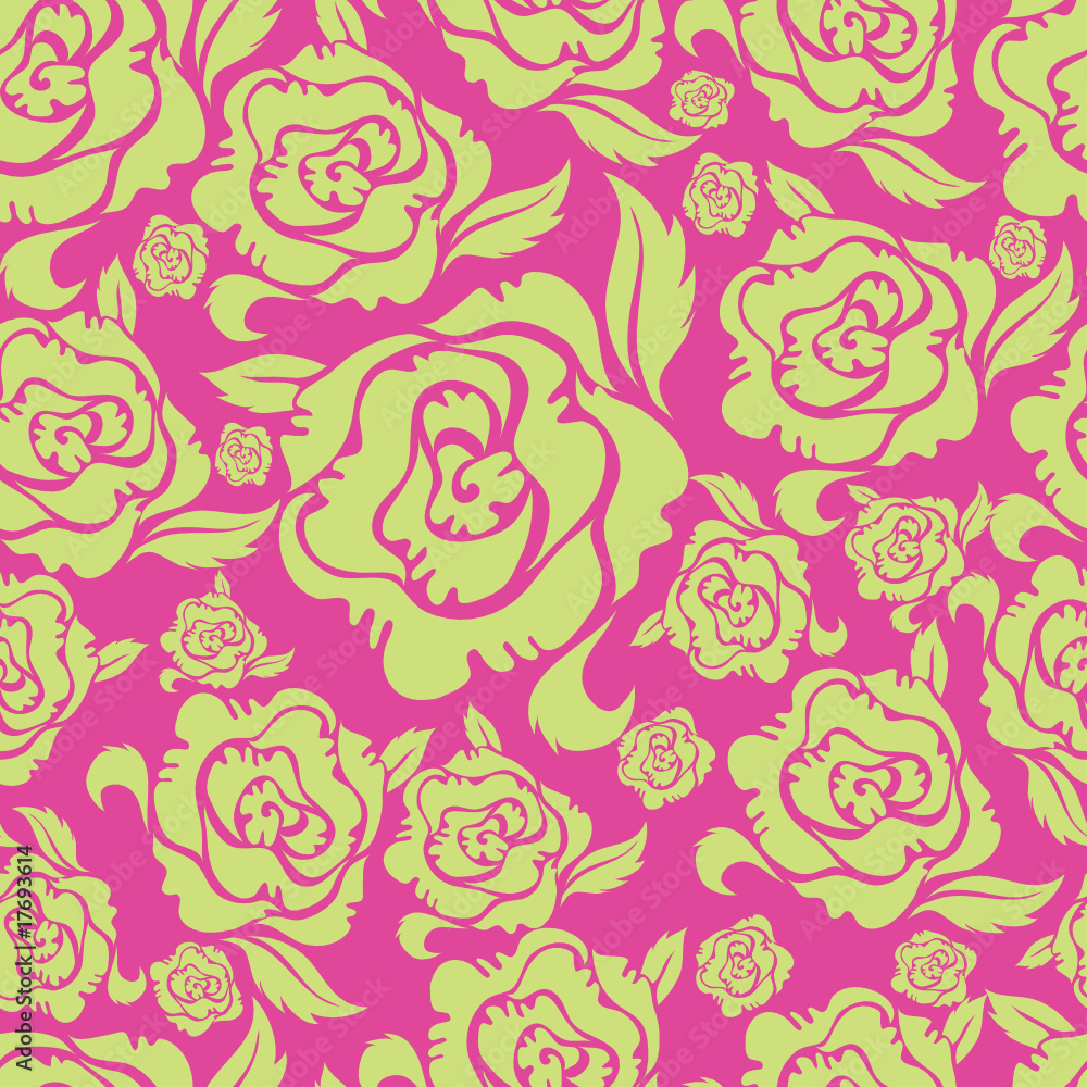 Seamless vintage grunge floral pattern with roses