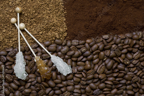 still life of coffee and candy sugar photo