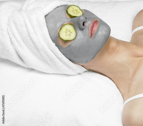 woman with facial mask