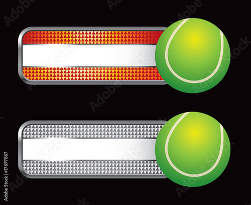 Tennis ball on specialized banners