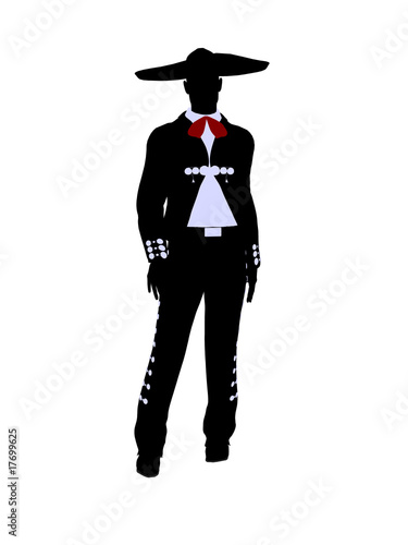 Male Mariachi Illustration Silhouette