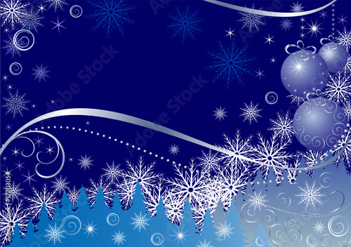 Christmas blue background