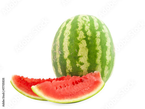 The ripe cut water-melon on a white background