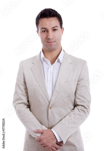 young business man portrait in white background